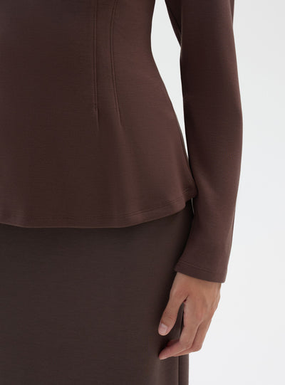 T-shirt a maniche lunghe con scollo a V
