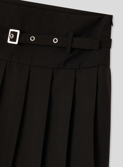 Skort a pieghe con cintura