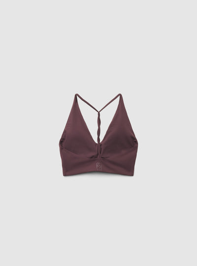 Bra top sportivo tinta unita con scollo a V