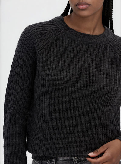 Maglia girocollo a costa inglese
