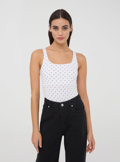 Débardeur élastique à pois