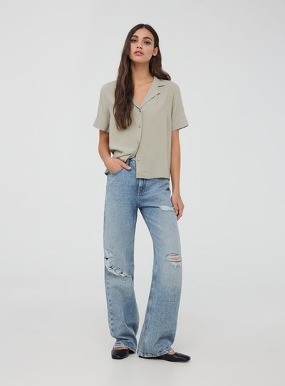 Camicia ampia maniche corte