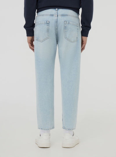 Light loose-fit jeans with rips