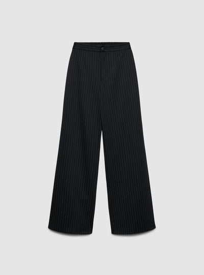 Pantaloni wide leg gessati