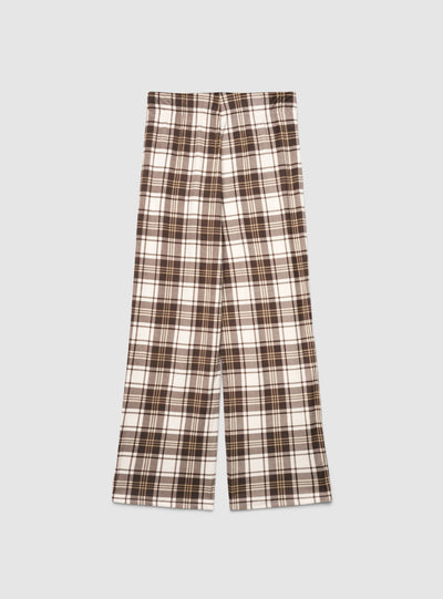 Pantaloni pigiama wide leg a quadri