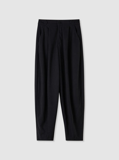 Pantaloni barrel a tinta unita