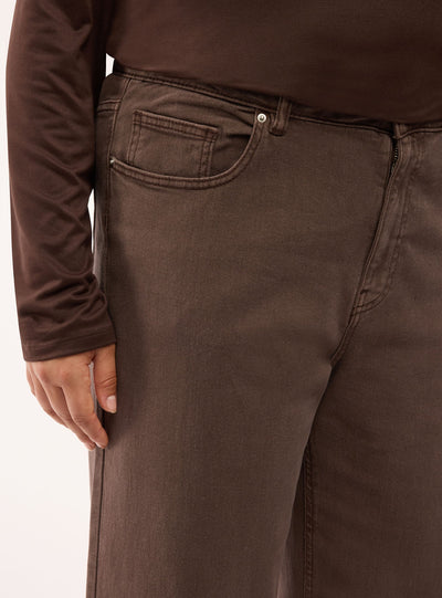 Jeans wide leg a tinta unita