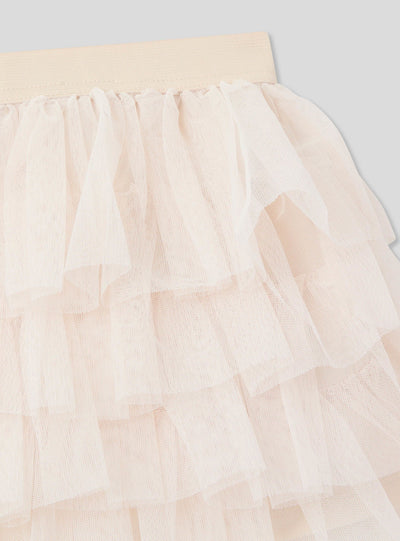 Solid colour tiered tulle skirt