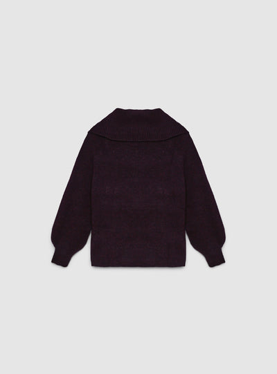 Maglia con collo ampio a tinta unita