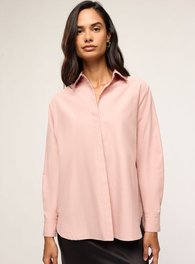 Camicia ampia in popeline