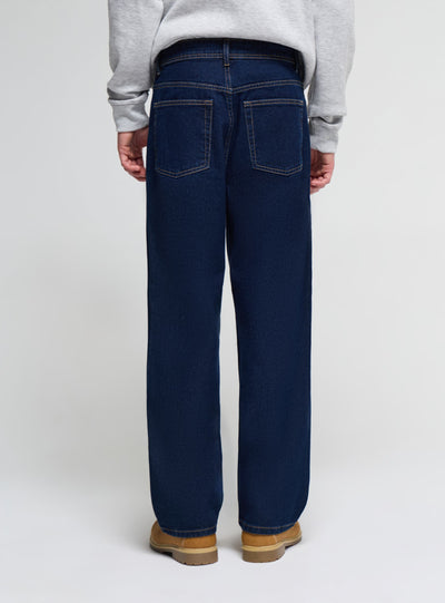 Jeans baggy a tinta unita
