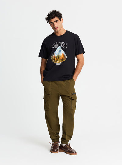 T-shirt con stampa montagna