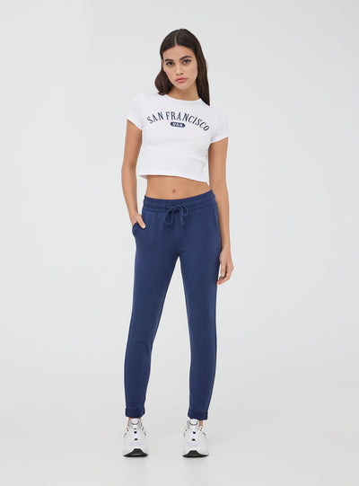 Pantaloni tuta leggeri skinny con coulisse