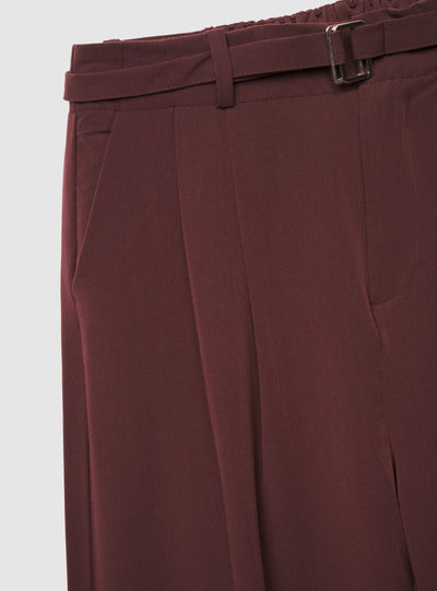 Pantaloni wide leg con coulisse e fibbia