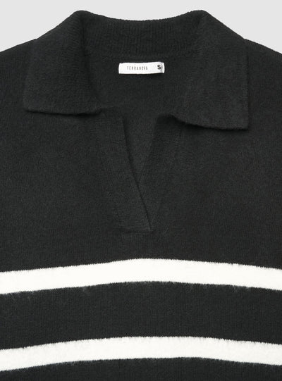 Maglia a righe con colletto polo