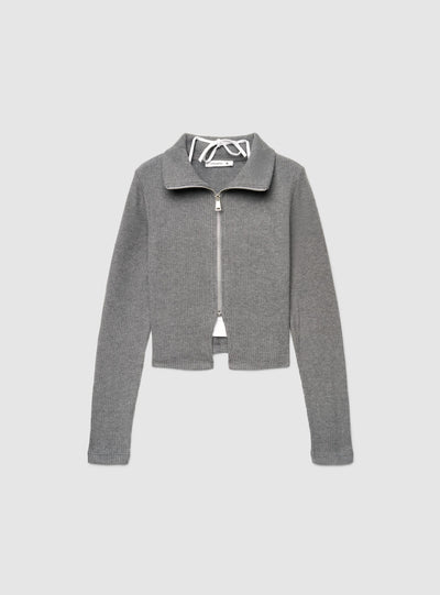 T-shirt a maniche lunghe con zip e collo