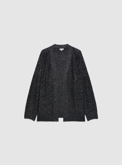 Cardigan aperto con micro paillettes