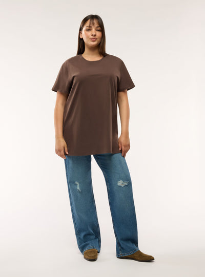 T-shirt maxi a tinta unita