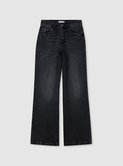 Jeans bootcut a tinta unita