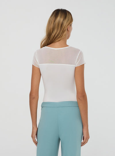 Body elasticizzato con inserti in pizzo