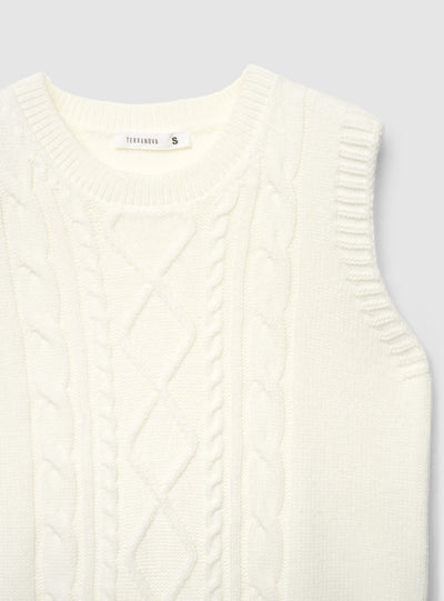 Gilet in maglia a trecce