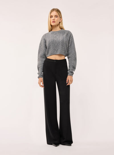 Pantaloni wide leg tinta unita