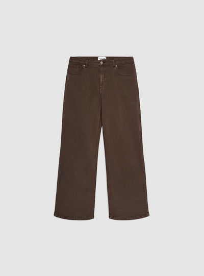 Jeans wide leg a tinta unita