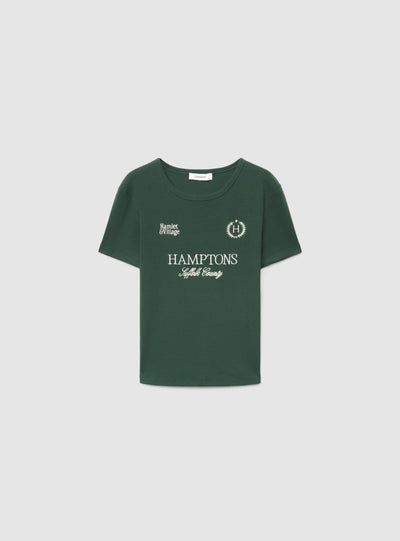 T-shirt crop con stampa college