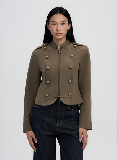 Giacca corta stile militare con zip