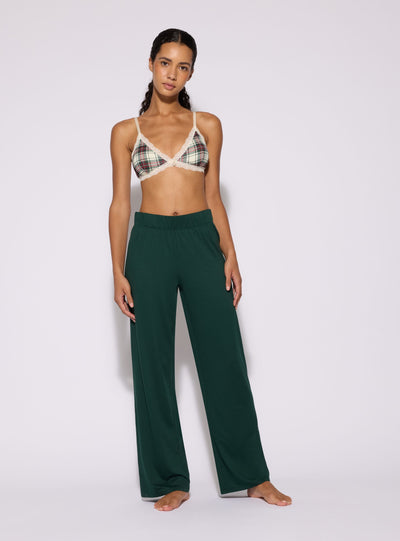 Unifarbene Pyjamahose mit weitem Bein