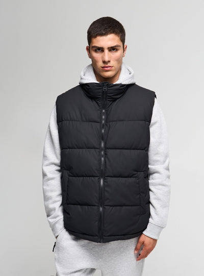 Gilet imbottito puffy con collo alto