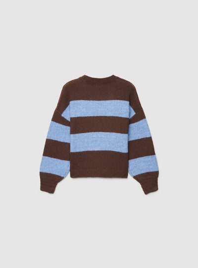 Maglia ampia a righe con scritta