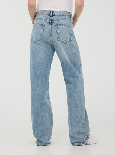 Jeans wide leg acid wash