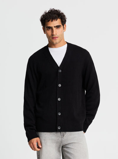 Cardigan con bottoni a tinta unita