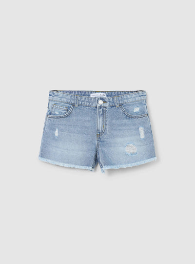 Shorts di jeans sfrangiati con strappi