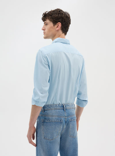 Camicia a tinta unita con collo classico