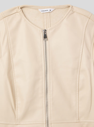 Leather-effect biker jacket