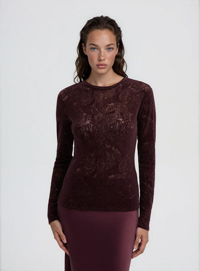 T-shirt con stampa paisley tulle