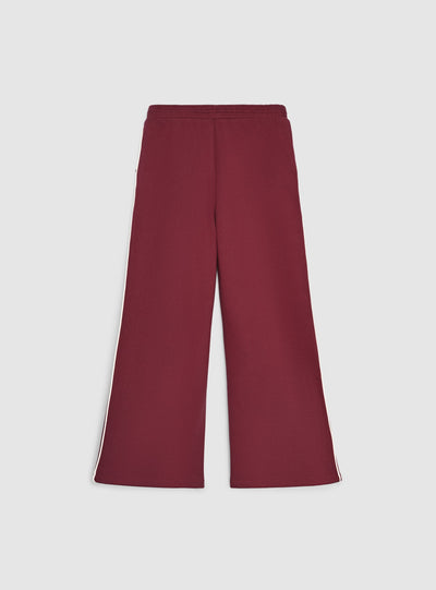 Pantaloni tuta wide leg con bande laterali