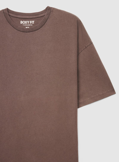 T-shirt boxy a tinta unita