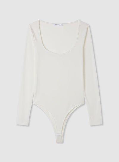 Body a maniche lunghe con scollo arrotondato