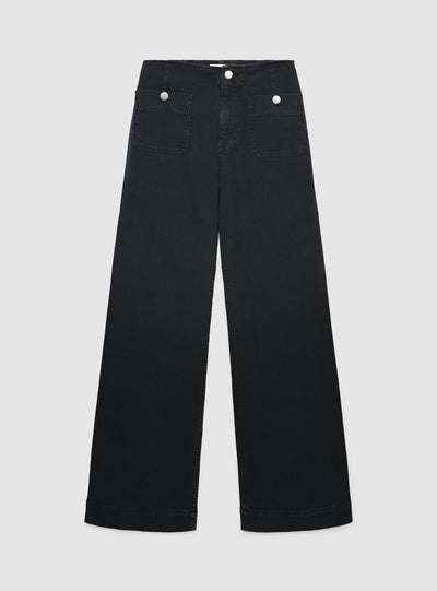 Jeans wide leg con tasche a toppa