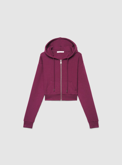 Felpa crop con cappuccio e zip