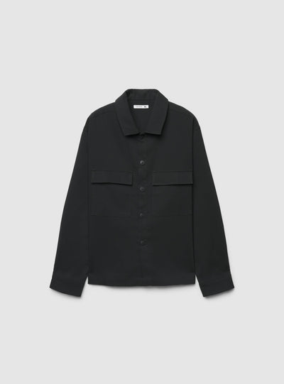 Camicia boxy tinta unita con tasche