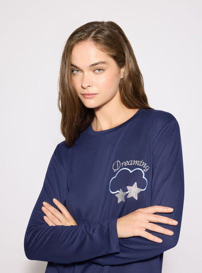 T-shirt pigiama maxi con stampa