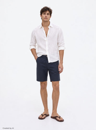 Pantaloncini chino in misto lino