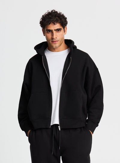 Felpa crop con cappuccio e zip
