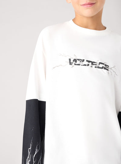 T-shirt a maniche lunghe con stampa fulmini