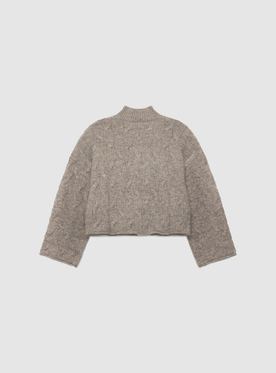 Maglia con collo lupetto a trecce