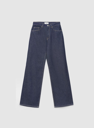 Jeans wide leg a tinta unita